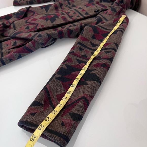 ELLABEE | Aztec print wool blend hooded thick lined fall winter warm coat jacket - Picture 12 of 16